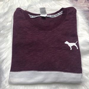 Victoria’s Secret PINK Maroon/White Varsity Crew